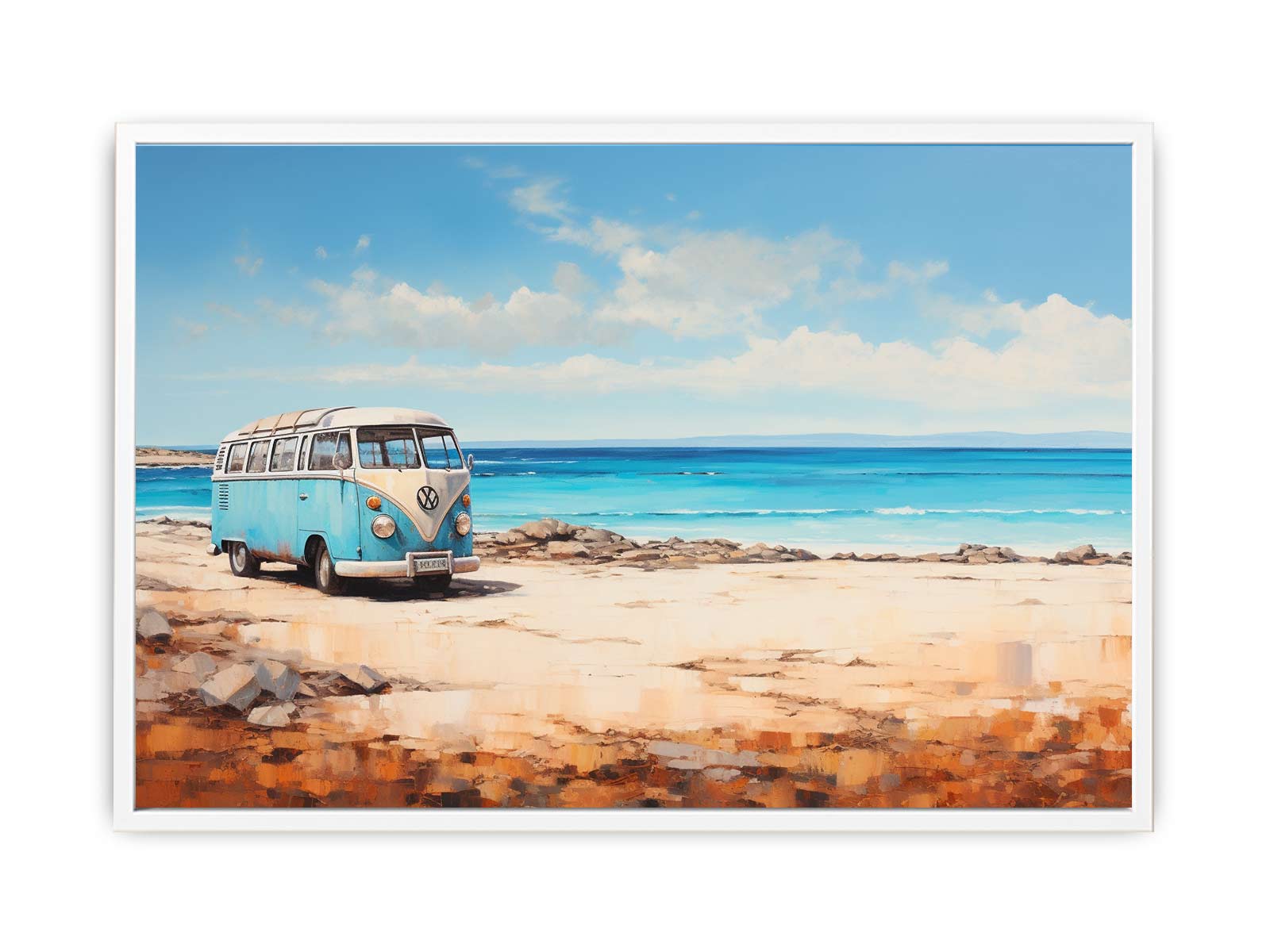 campervan Beach Art Canvas Art Print-5