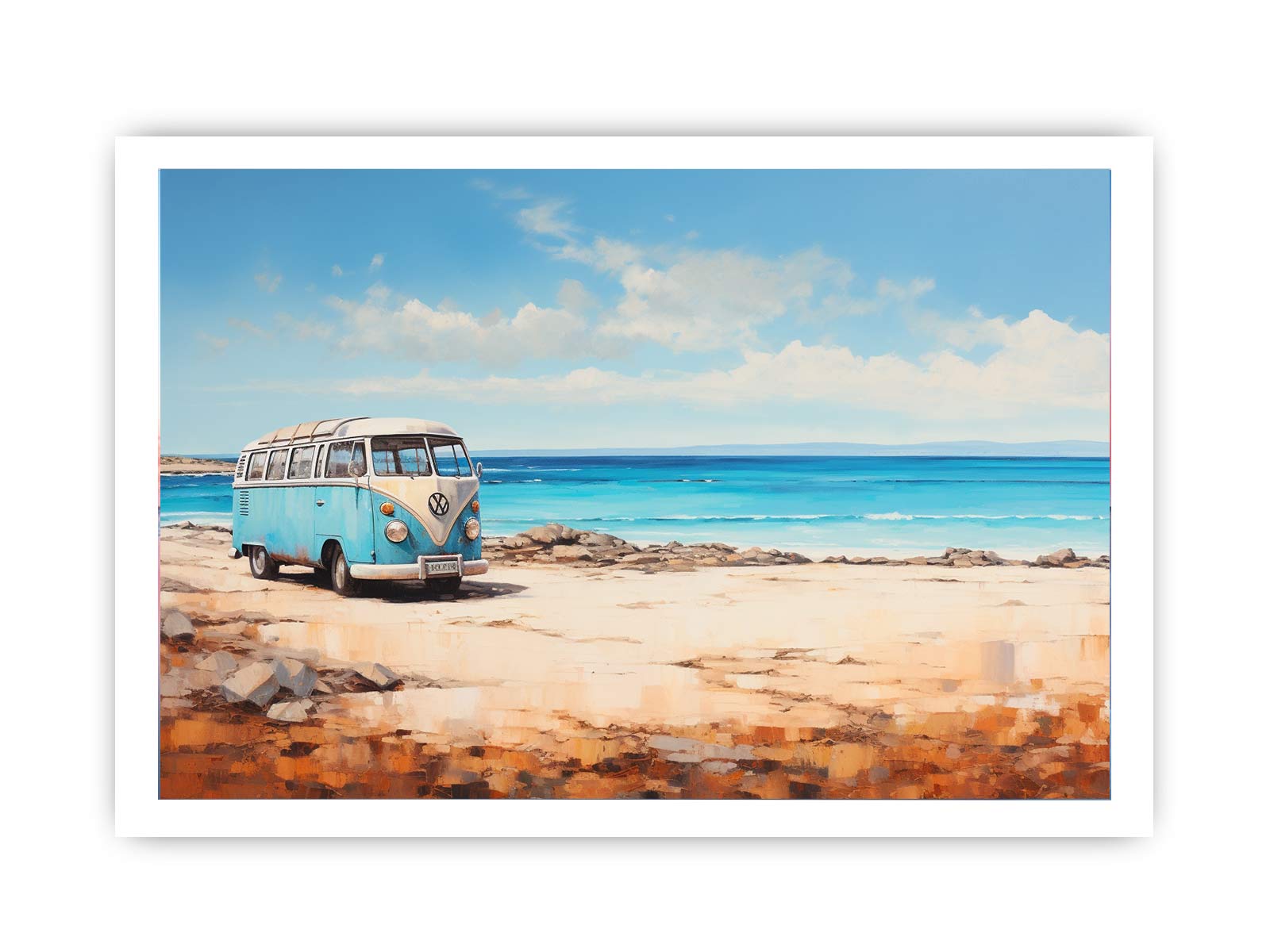 campervan Beach Art Canvas Art Print-8