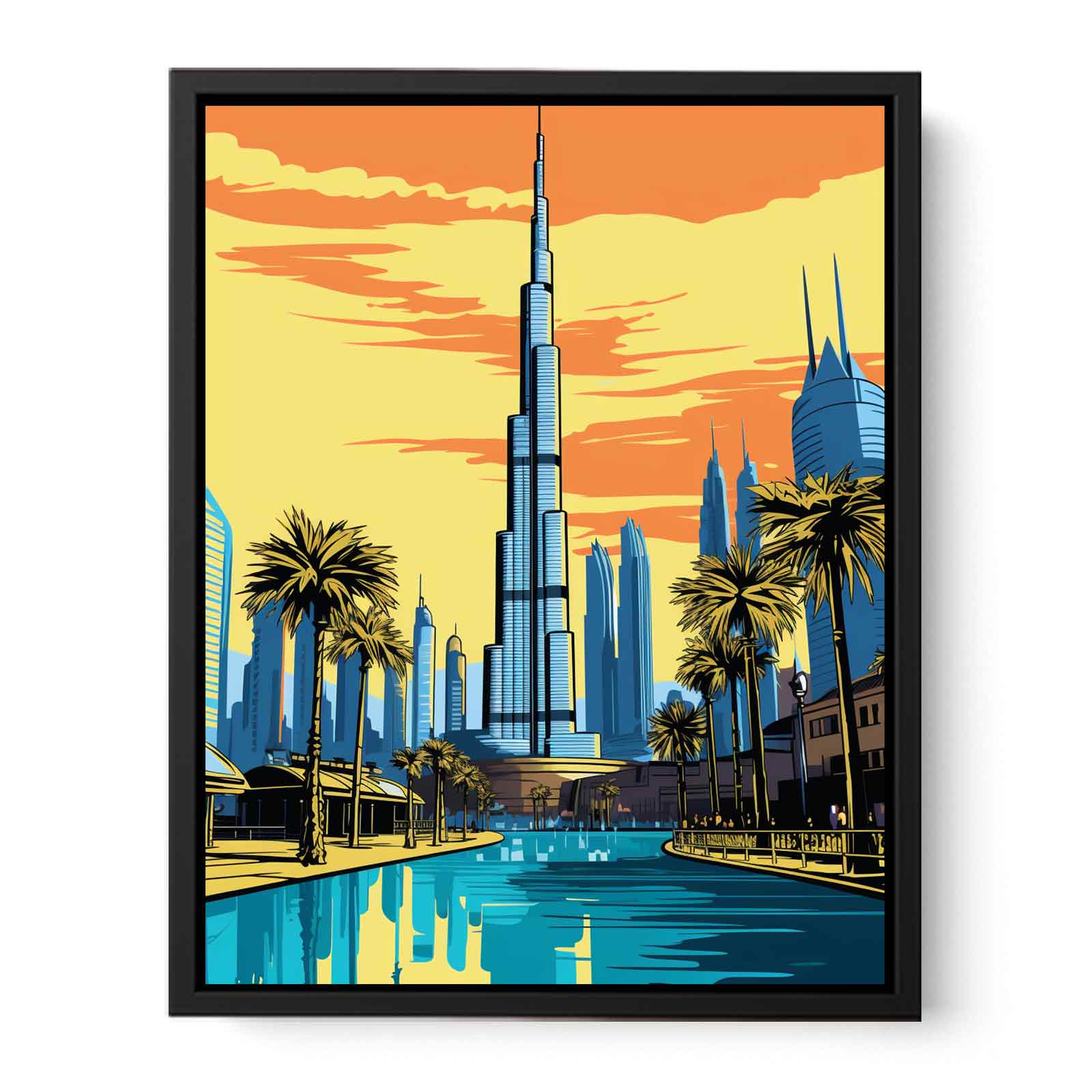 Burj Khalifa, Dubai Poster Canvas Art Print-4