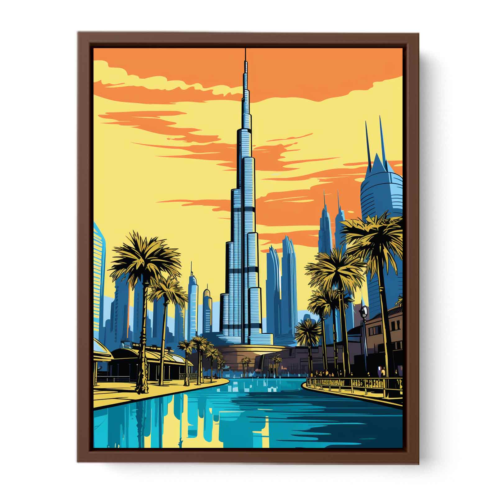 Burj Khalifa, Dubai Poster Canvas Art Print-6