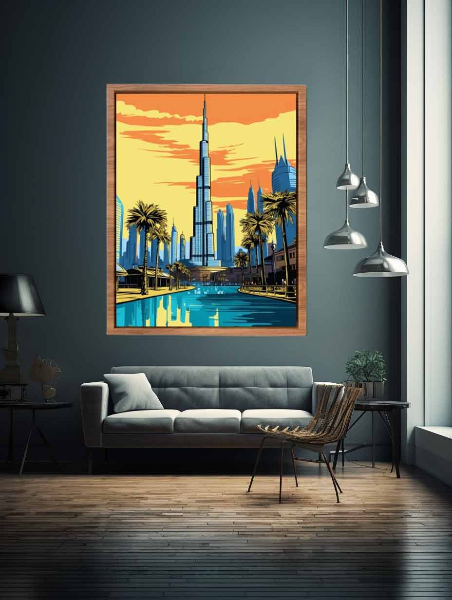 Burj Khalifa, Dubai Poster Canvas Art Print-1