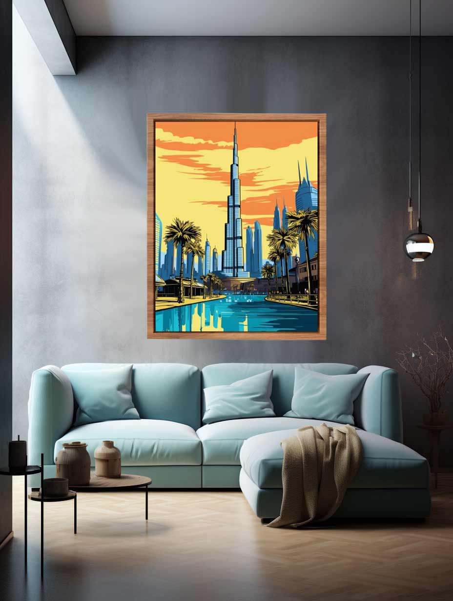 Burj Khalifa, Dubai Poster Canvas Art Print-2
