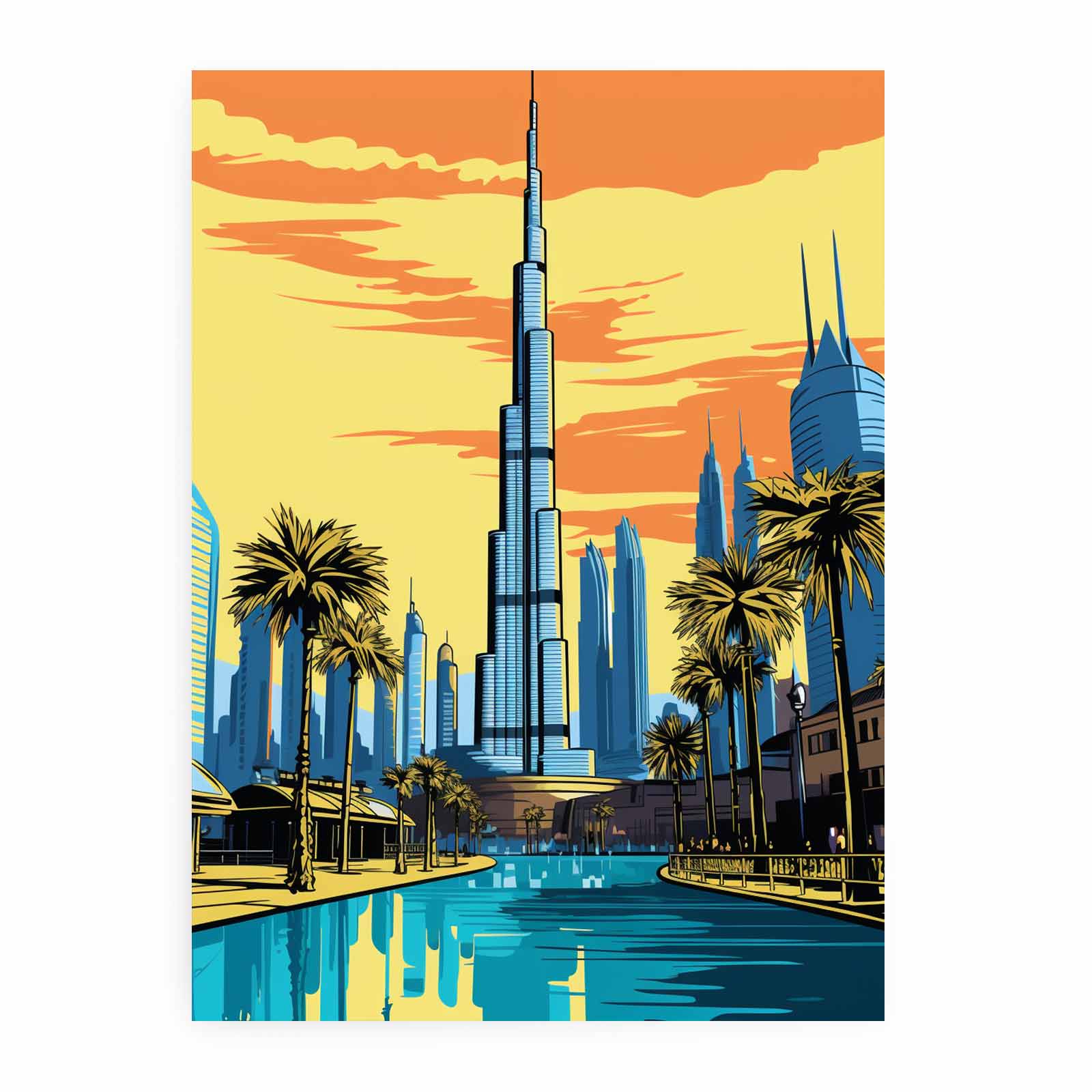 Burj Khalifa, Dubai Poster Canvas Art Print-0