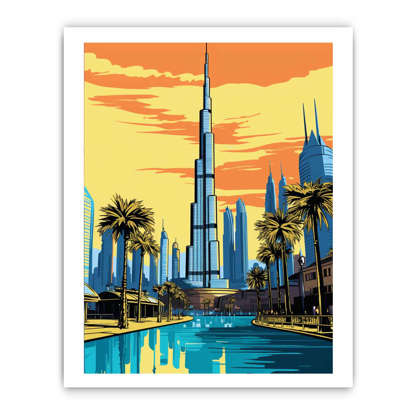 Burj Khalifa, Dubai Poster Canvas Art Print-8