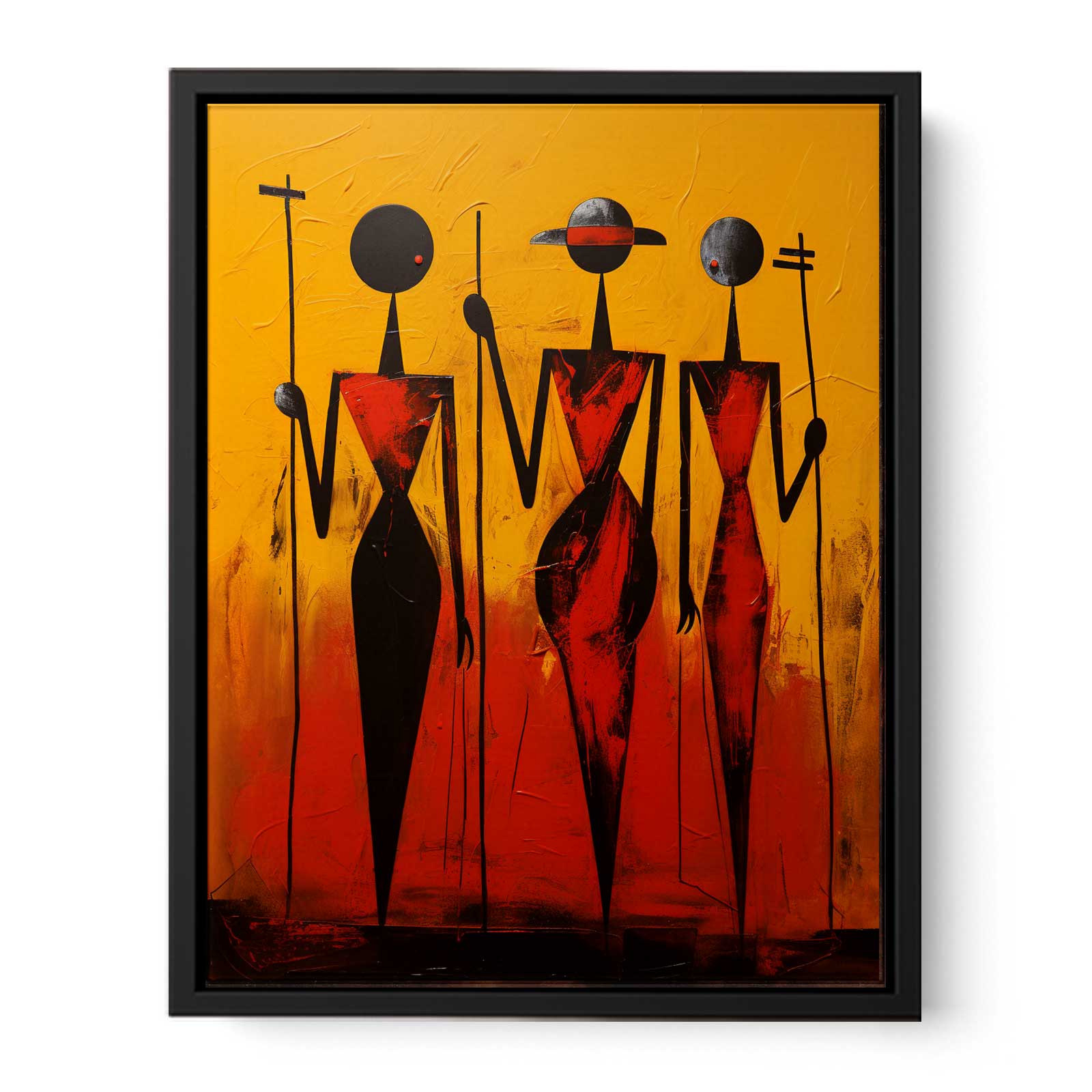 African Precisionist Art Canvas Art Print-4