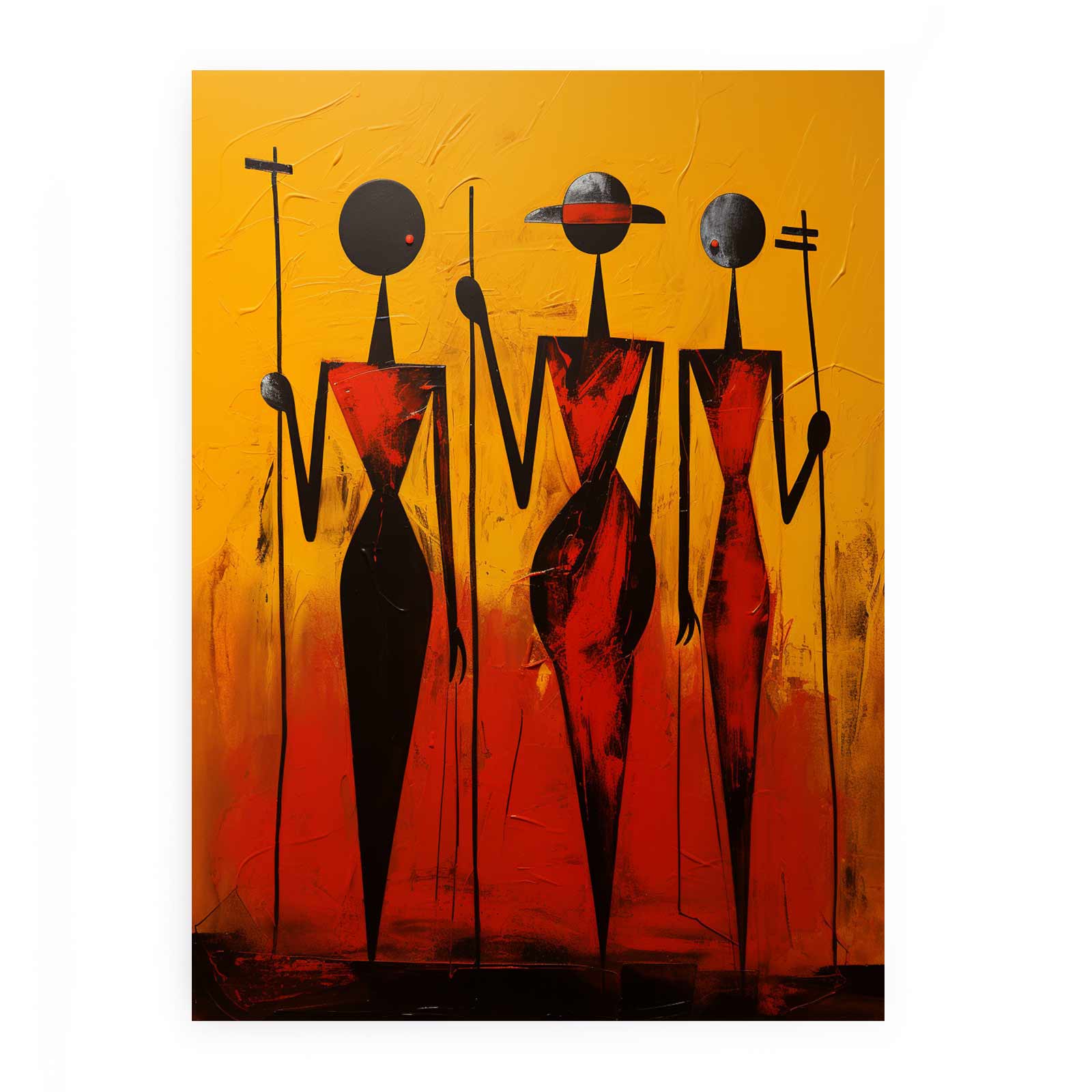 African Precisionist Art Canvas Art Print-0