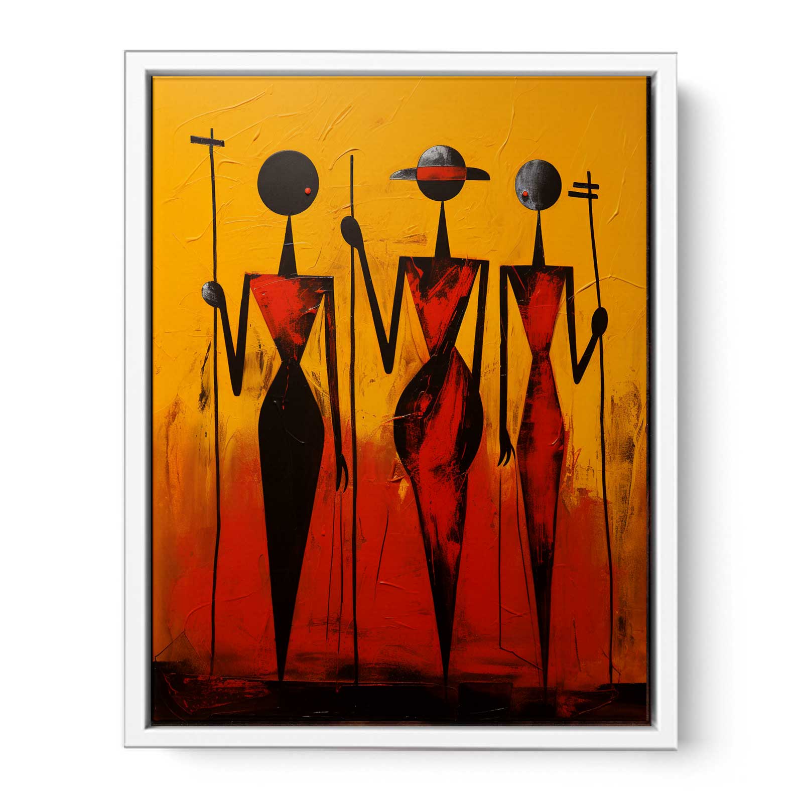 African Precisionist Art Canvas Art Print-5