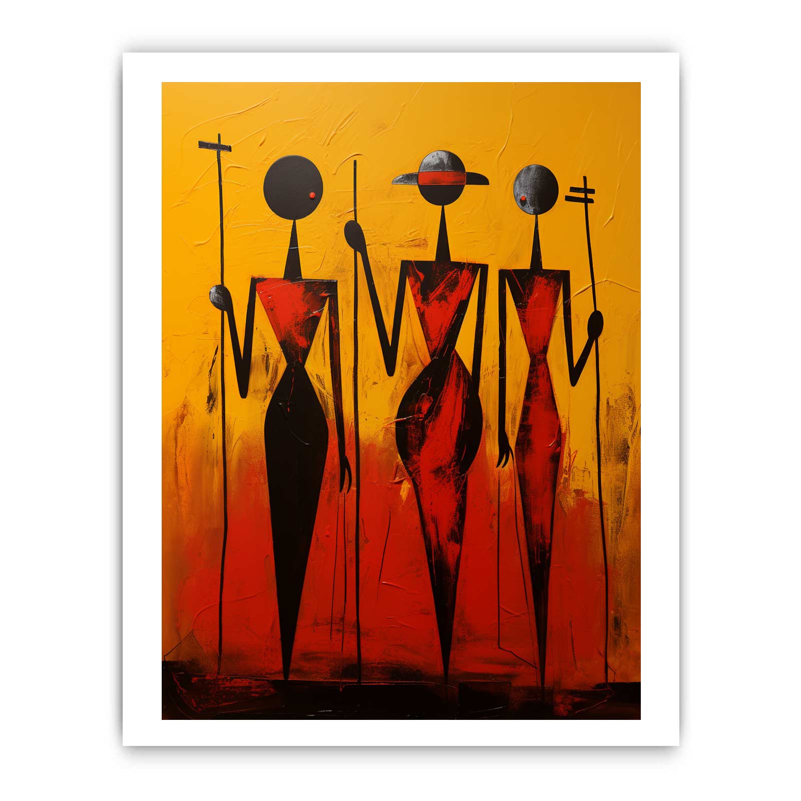 African Precisionist Art Canvas Art Print-8