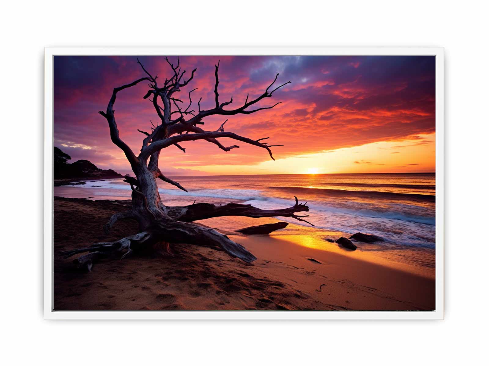 Beach Sunset Canvas Art Print-5