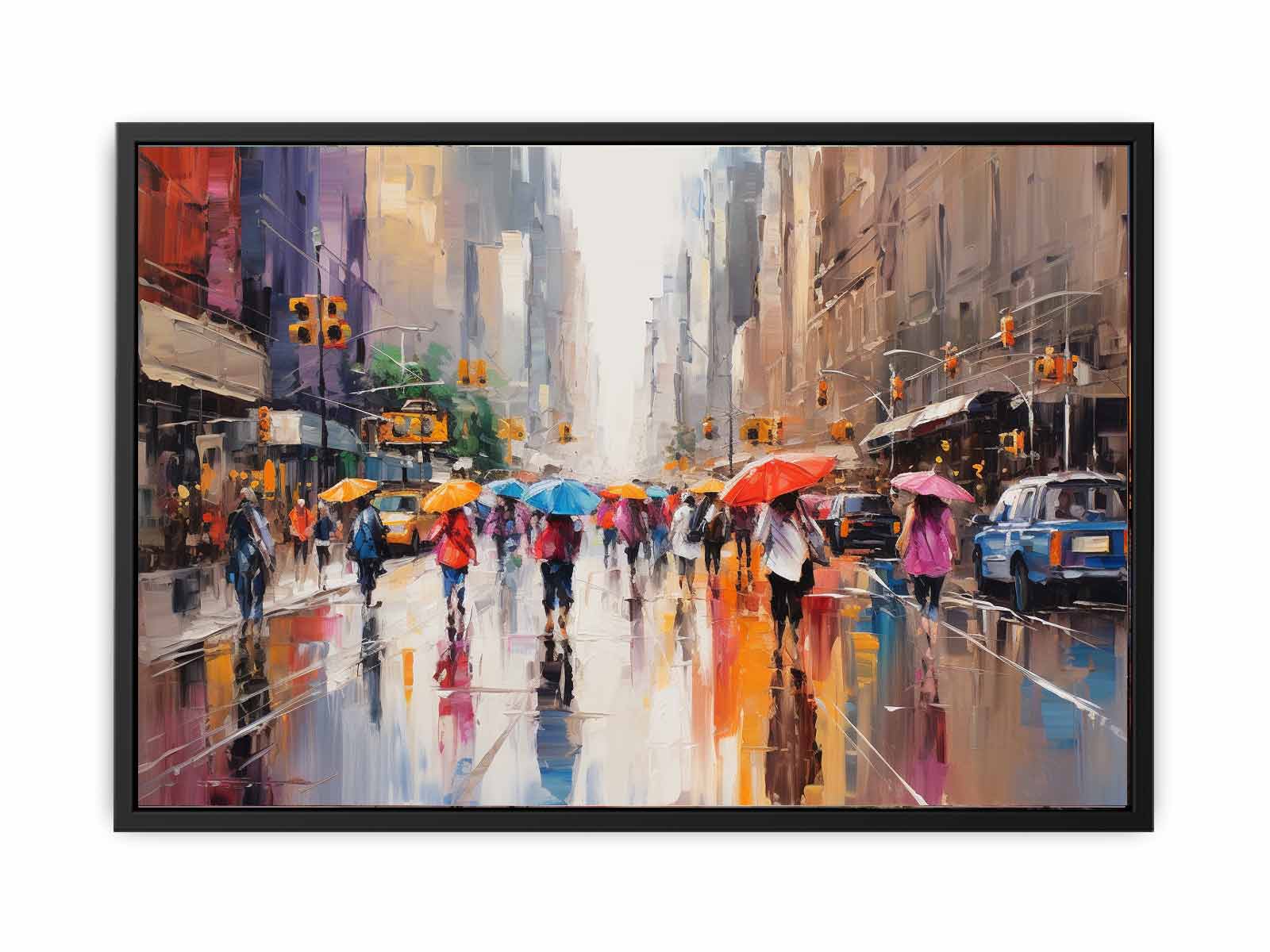 Umbrellas In New York Art Canvas Art Print-4