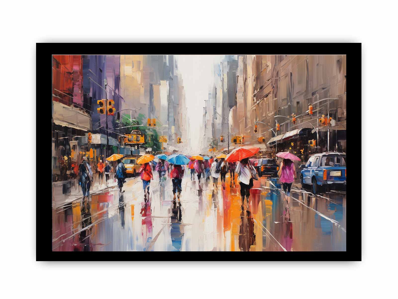 Umbrellas In New York Art Canvas Art Print-7