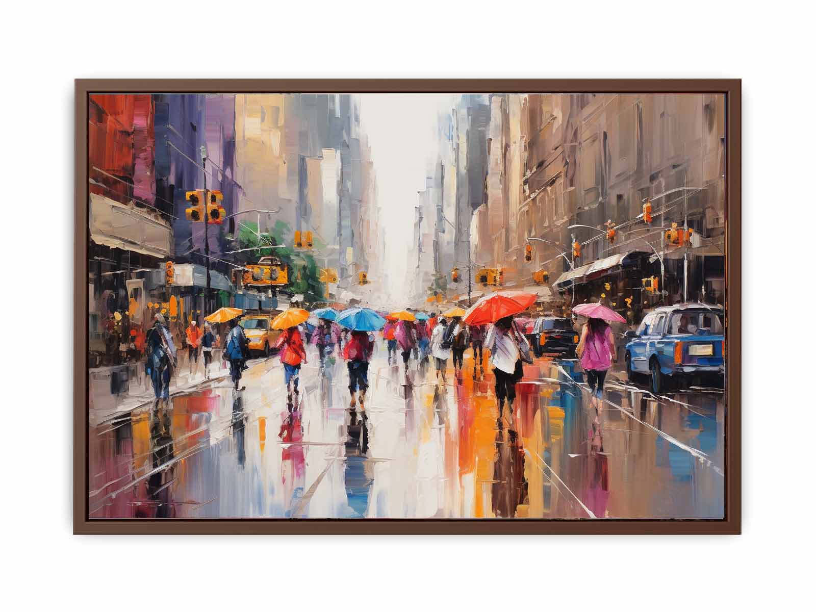 Umbrellas In New York Art Canvas Art Print-6