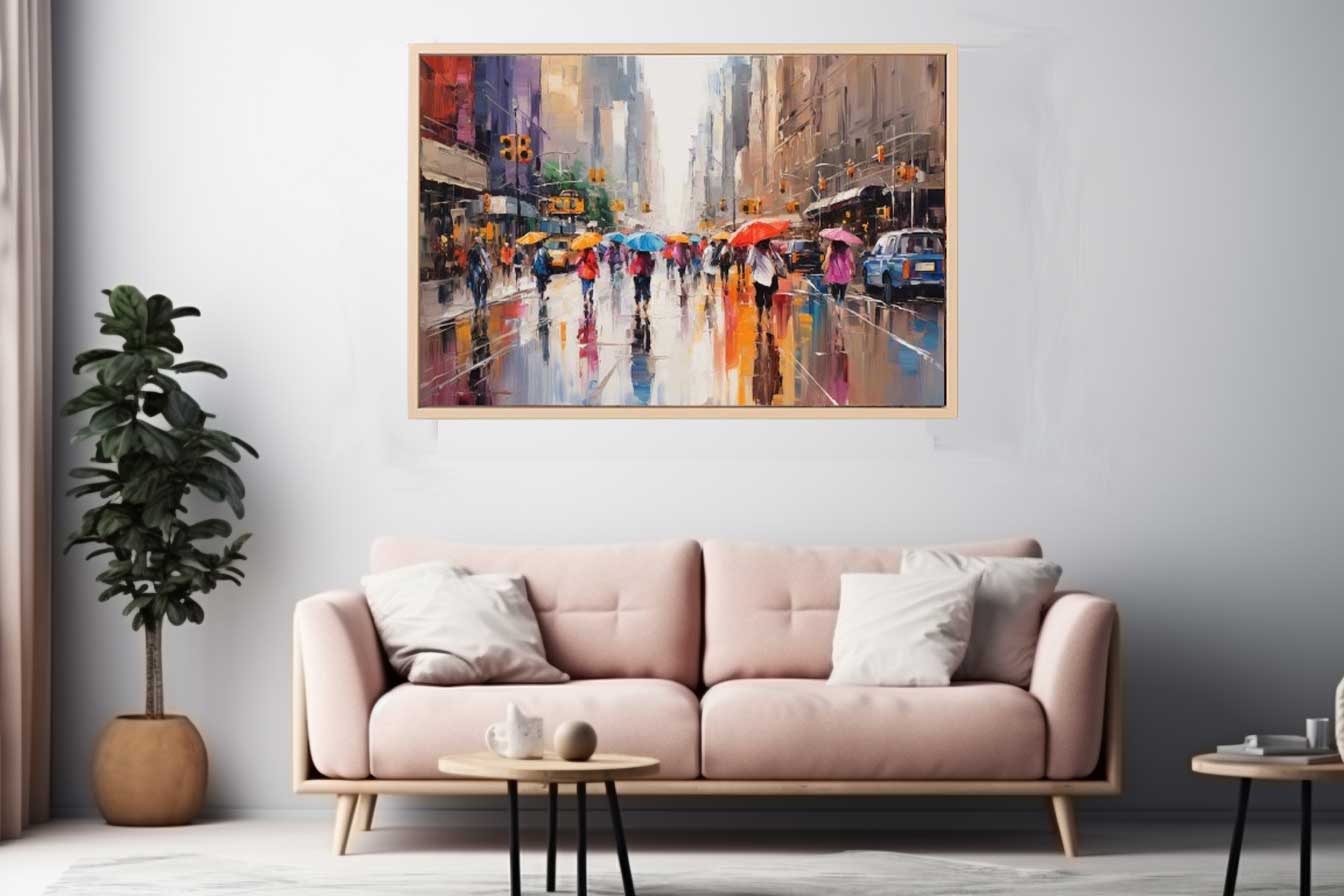 Umbrellas In New York Art Canvas Art Print-2