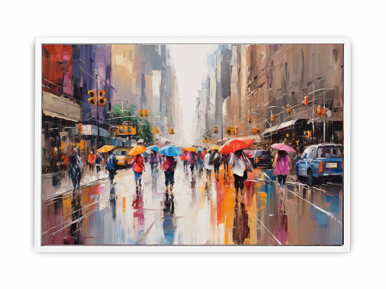 Umbrellas In New York Art Canvas Art Print-5