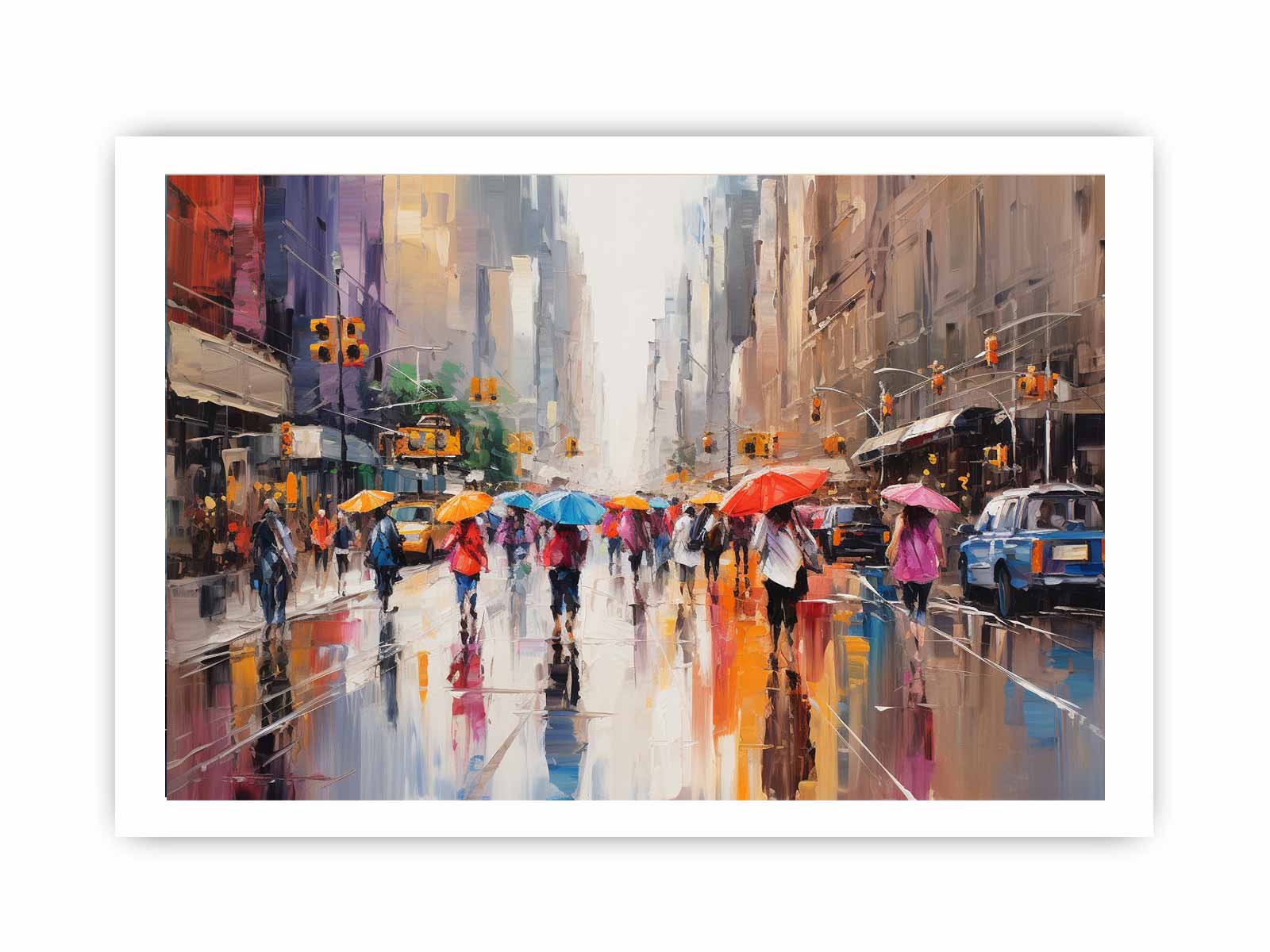Umbrellas In New York Art Canvas Art Print-8