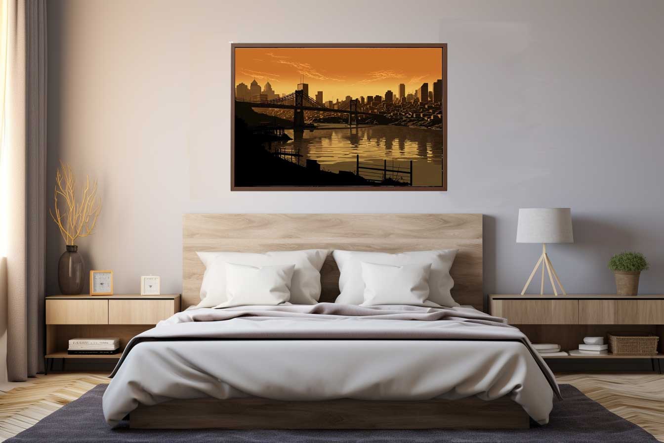 Story Bridge Sepia Art Canvas Art Print-1
