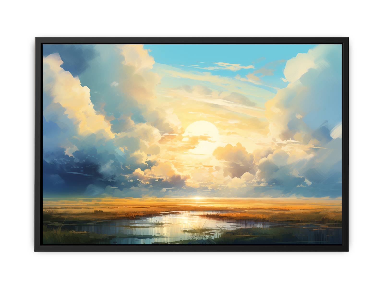 Clouds Abstract Art Canvas Art Print Painting-4
