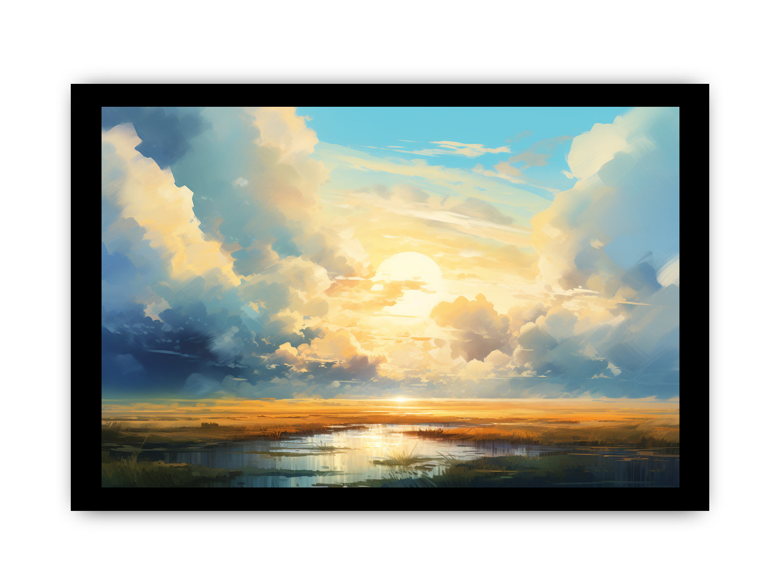 Clouds Abstract Art Canvas Art Print Painting-7