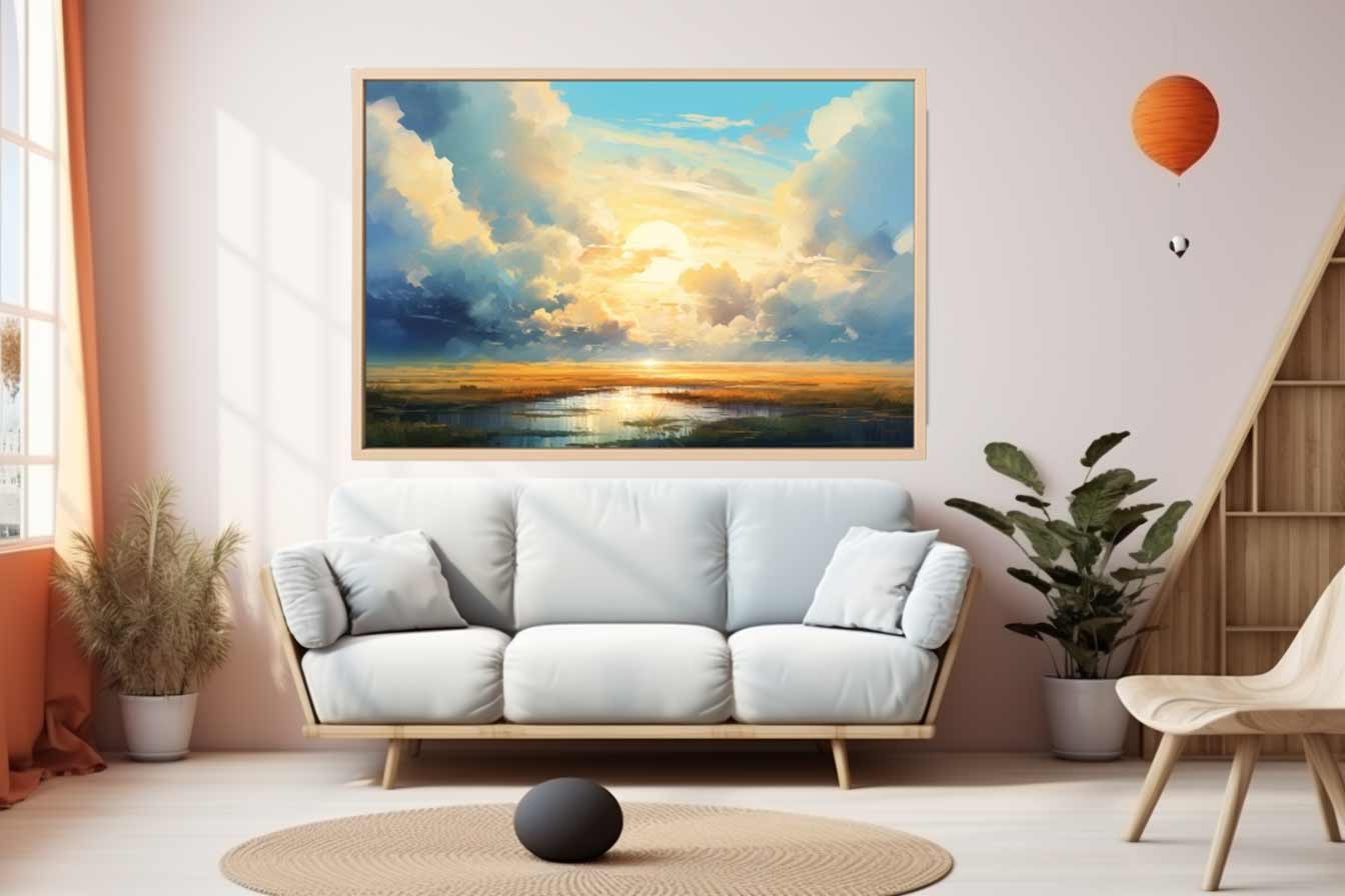 Clouds Abstract Art Canvas Art Print Painting-2