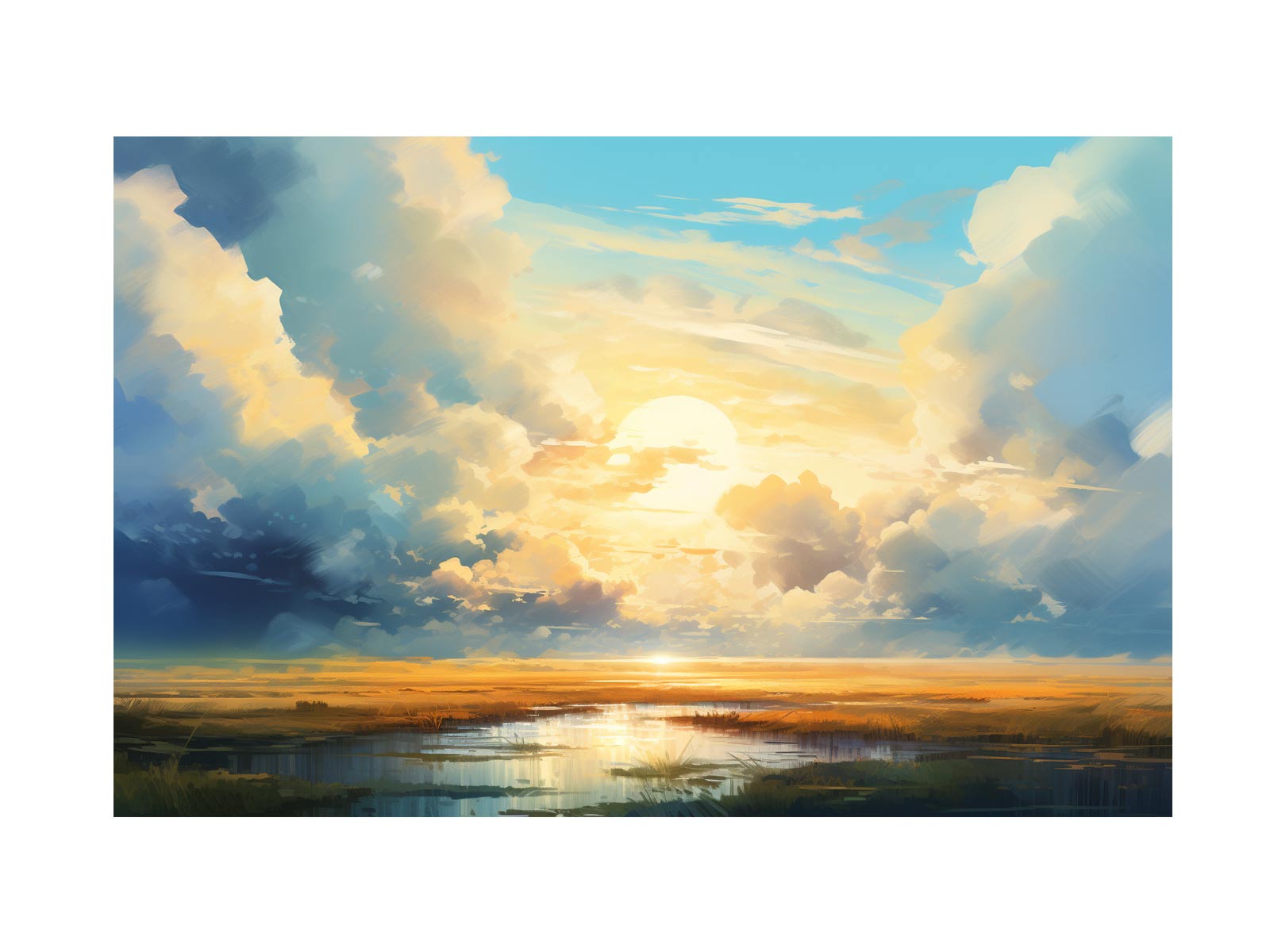 Clouds Abstract Art Canvas Art Print Painting-0