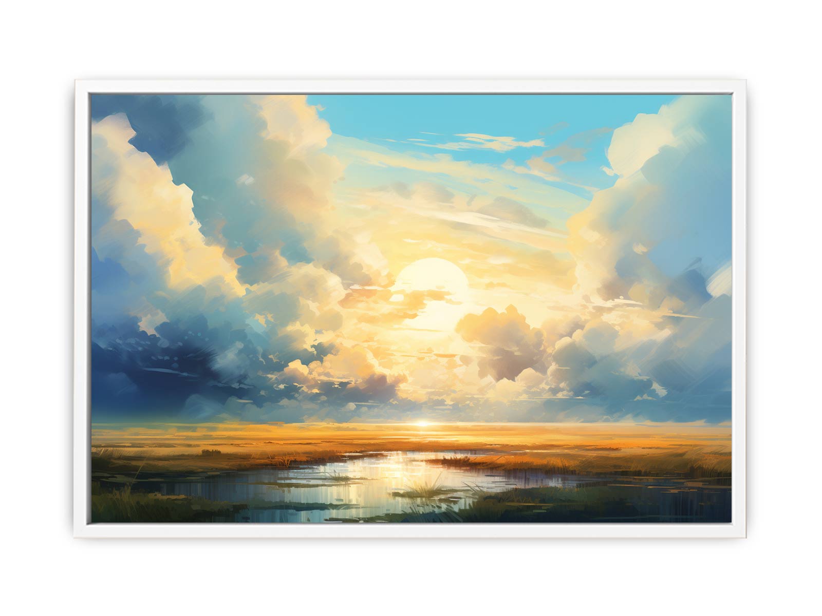 Clouds Abstract Art Canvas Art Print Painting-5
