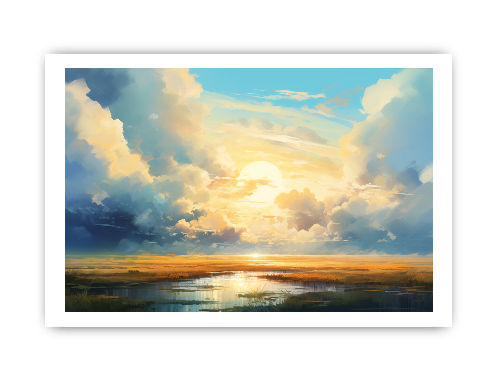 Clouds Abstract Art Canvas Art Print Painting-8