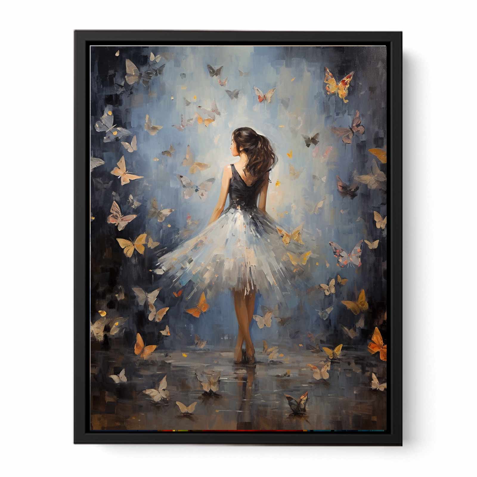Butterfly Girl Canvas Painting Print-4