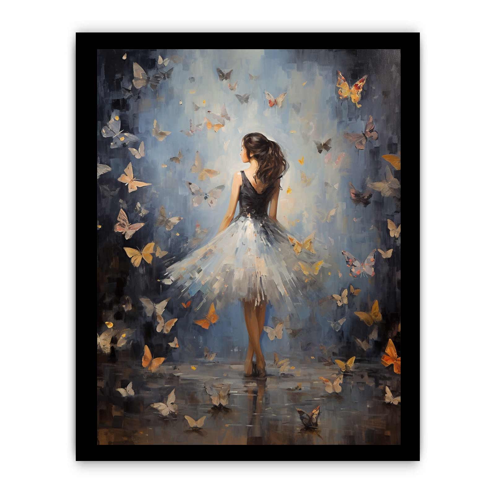 Butterfly Girl Canvas Painting Print-7