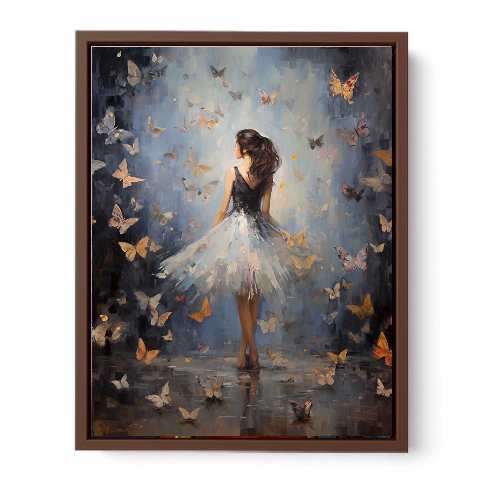 Butterfly Girl Canvas Painting Print-6