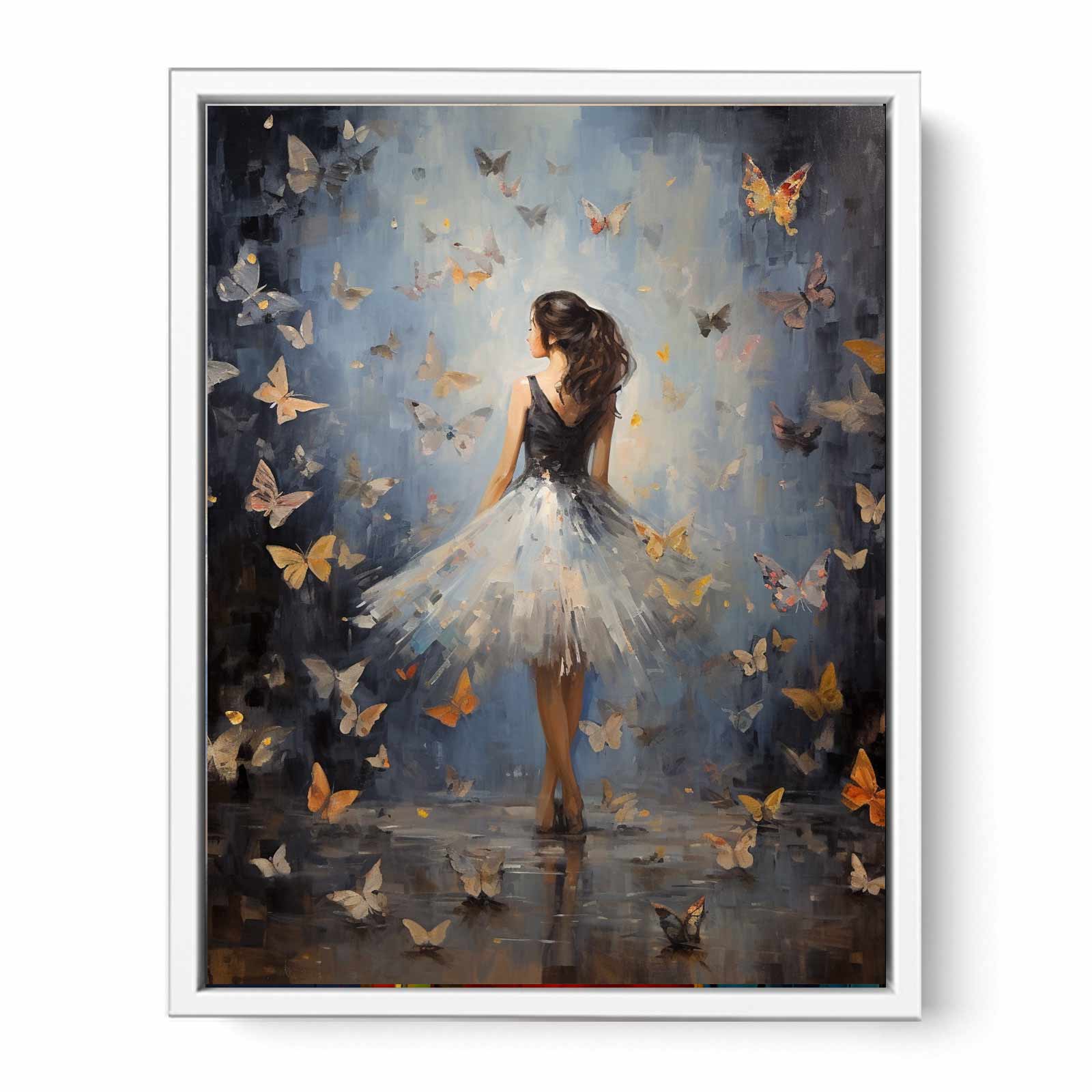 Butterfly Girl Canvas Painting Print-5