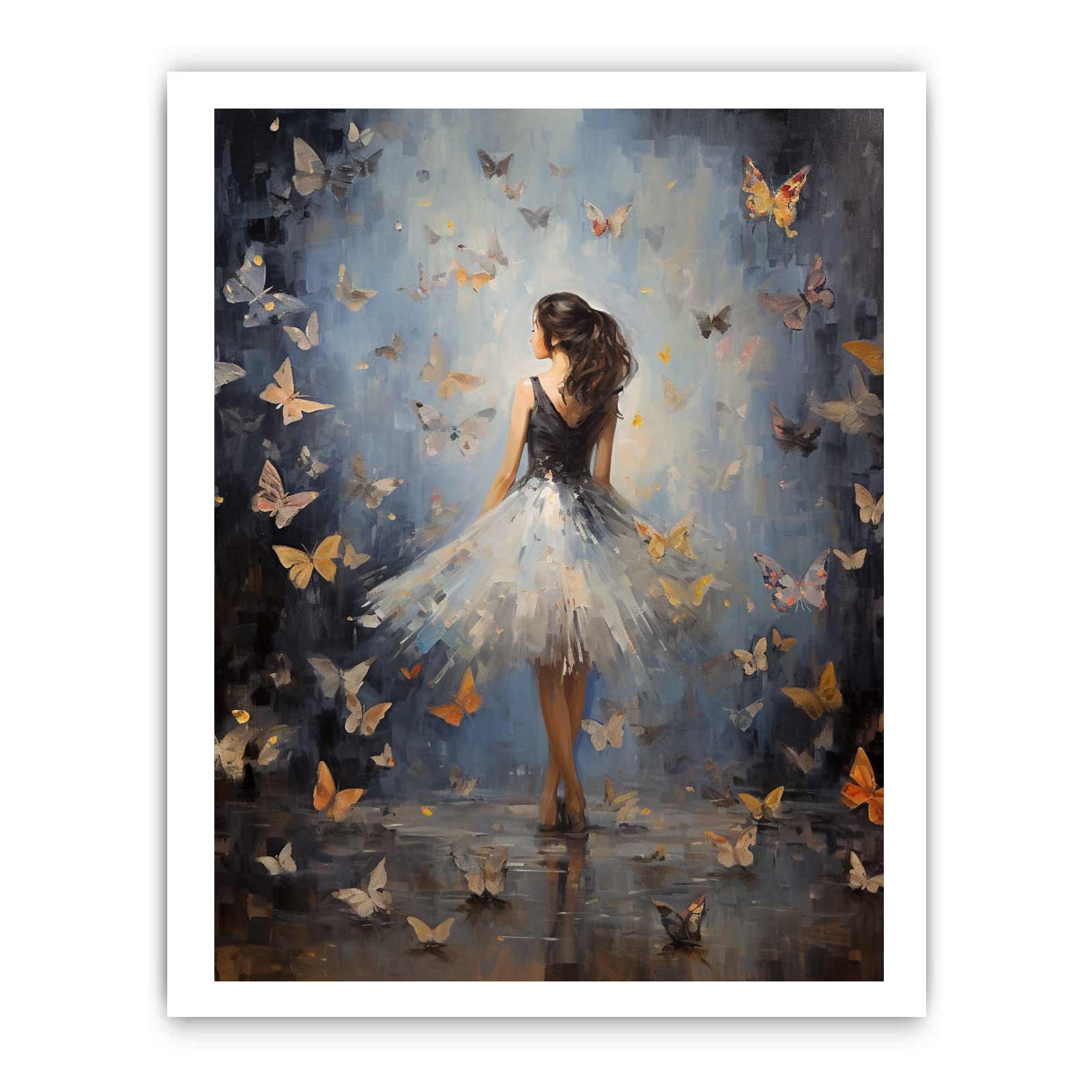 Butterfly Girl Canvas Painting Print-8