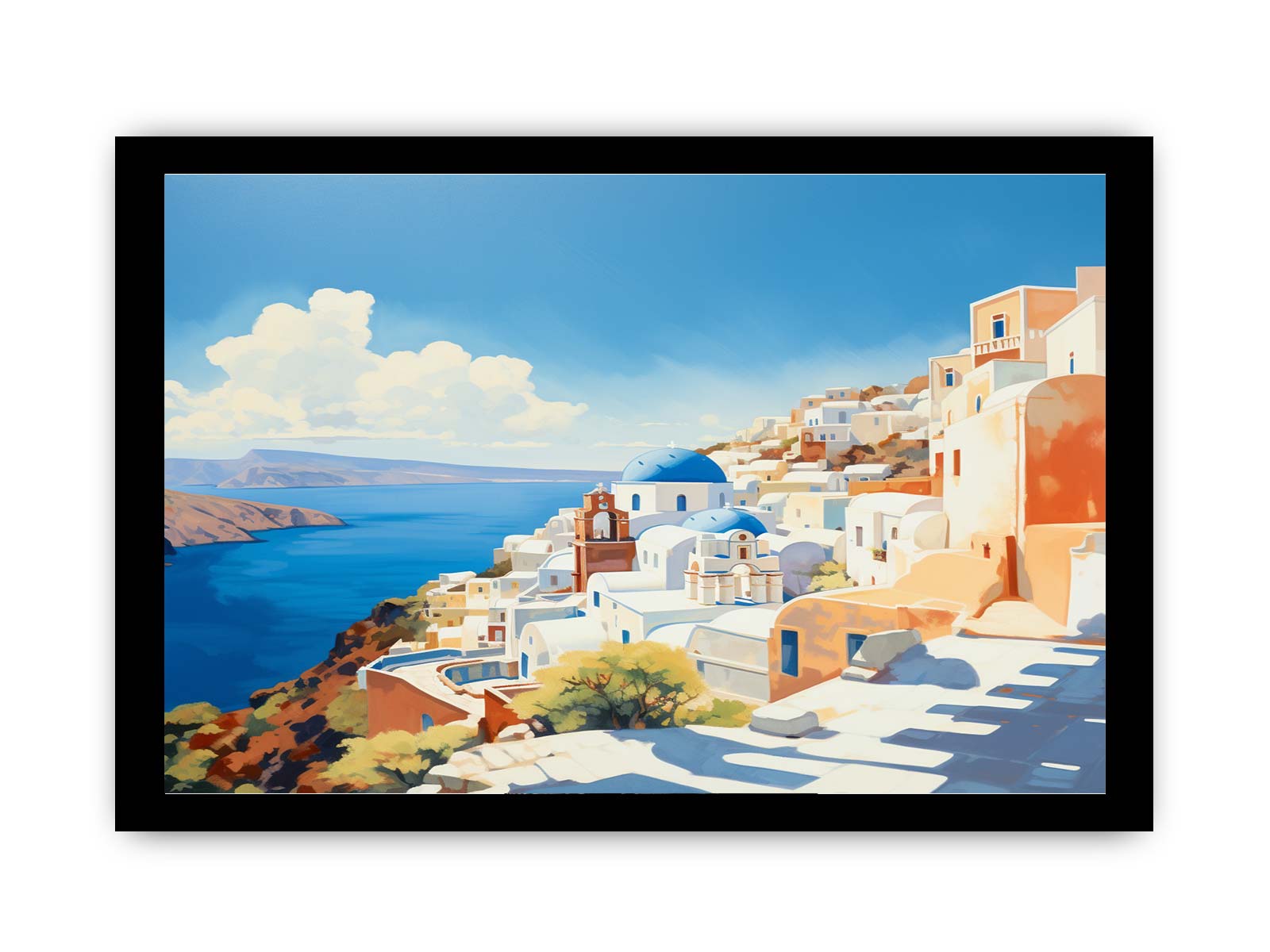 Santorini Coastline Canvas Art Print-7