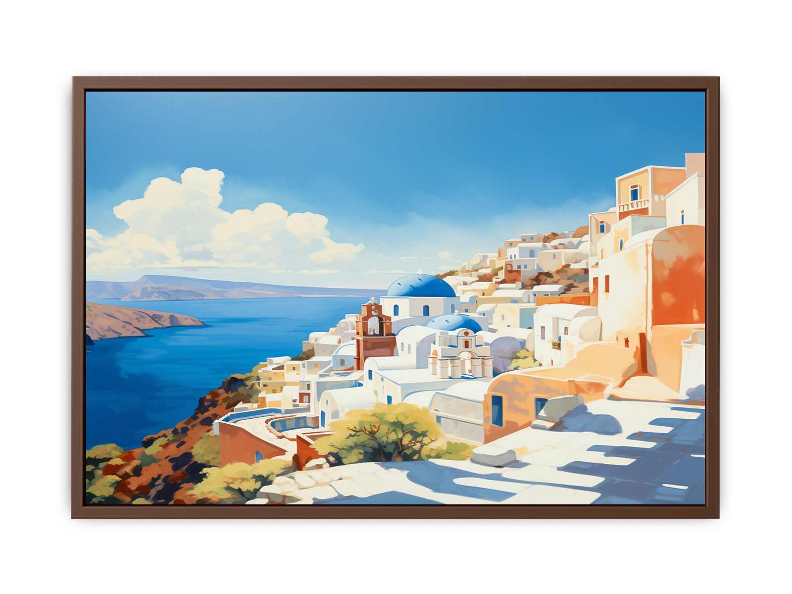 Santorini Coastline Canvas Art Print-6