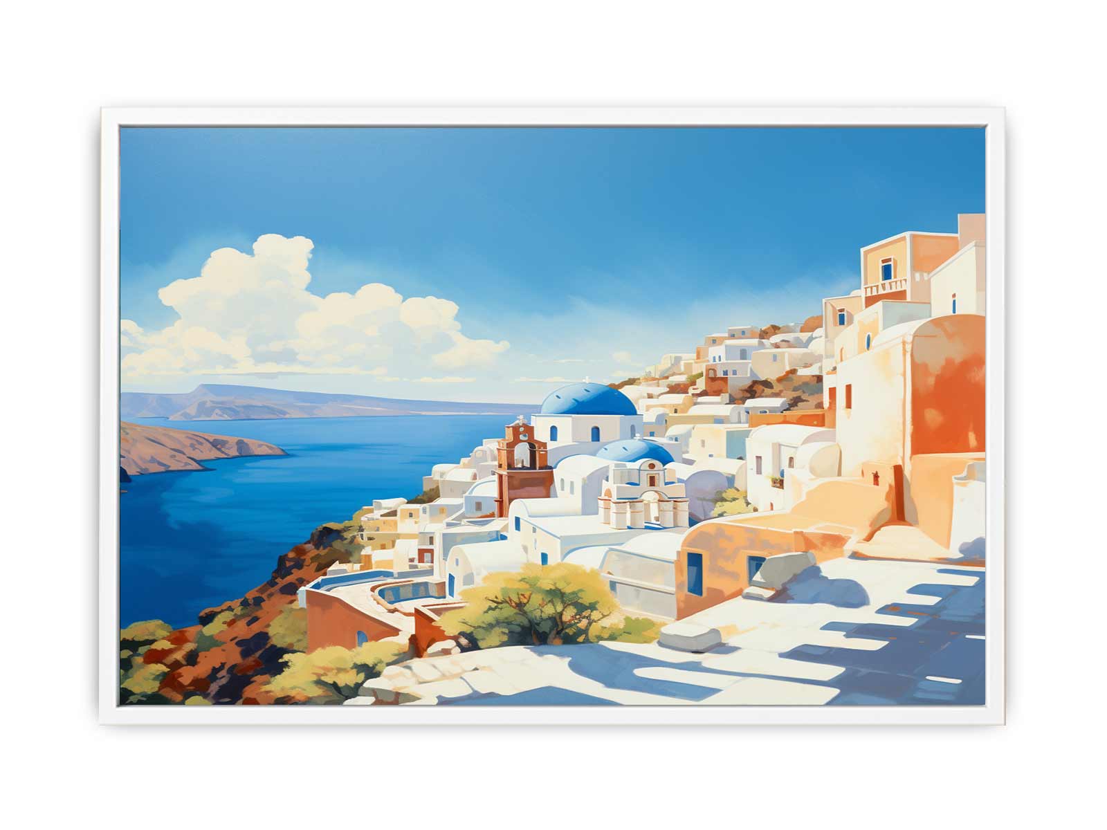 Santorini Coastline Canvas Art Print-5