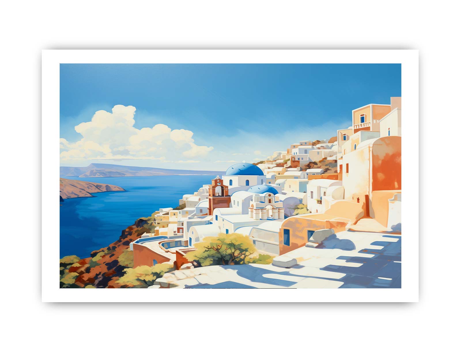 Santorini Coastline Canvas Art Print-8