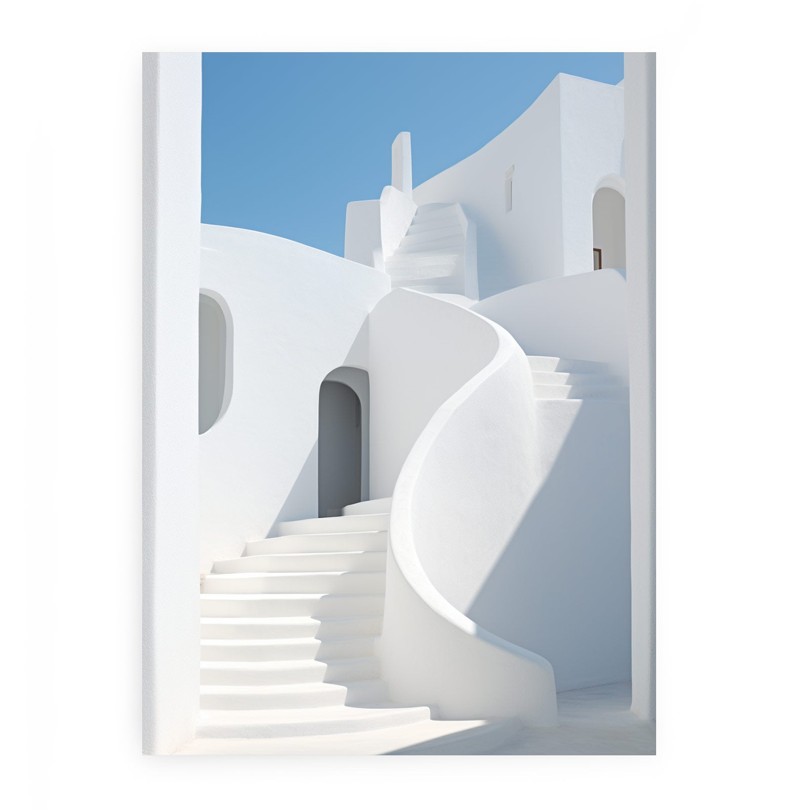 White Stairs Art Canvas Art Print-0