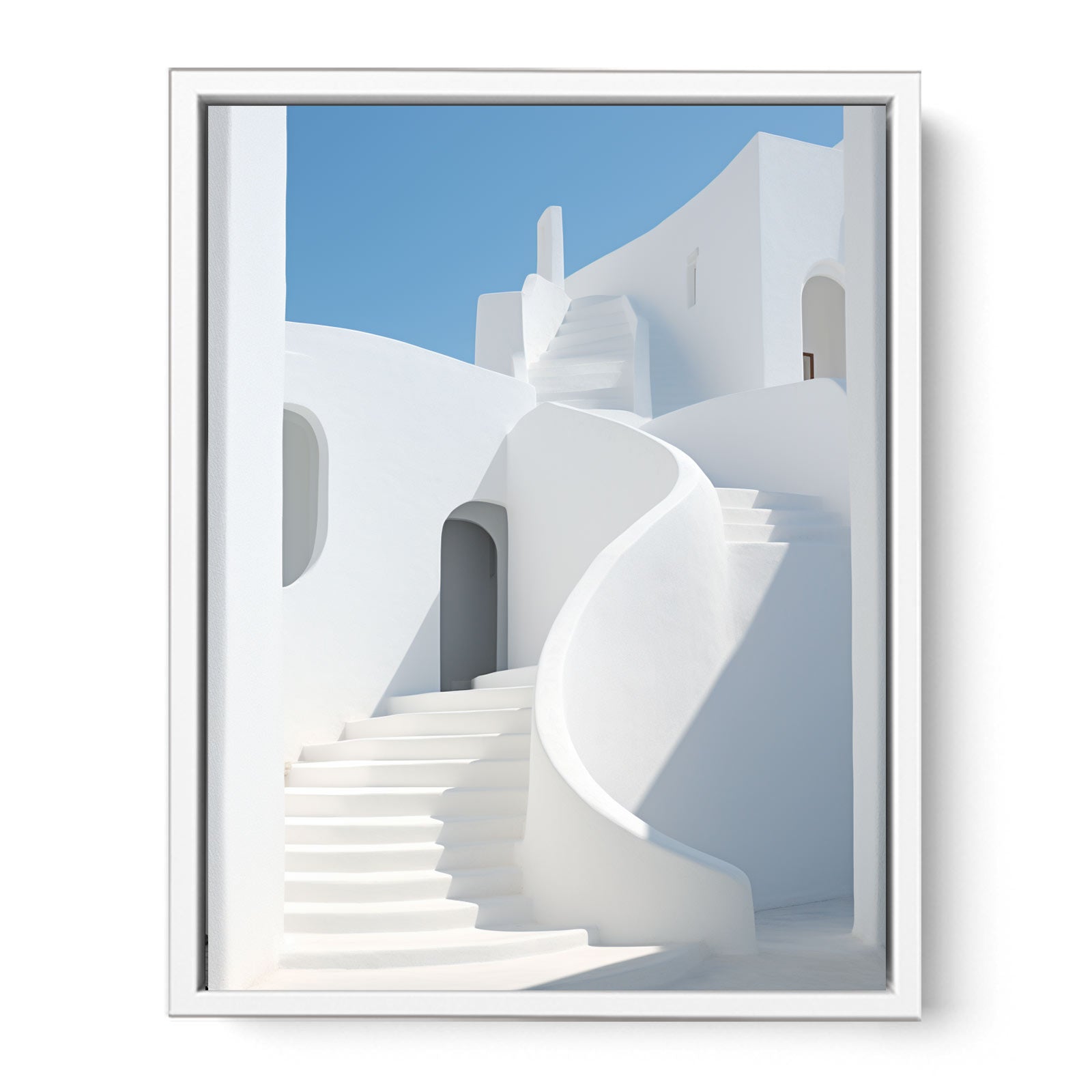White Stairs Art Canvas Art Print-5
