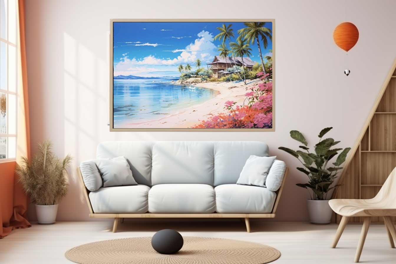 Beach Home Art Canvas Art Print-1