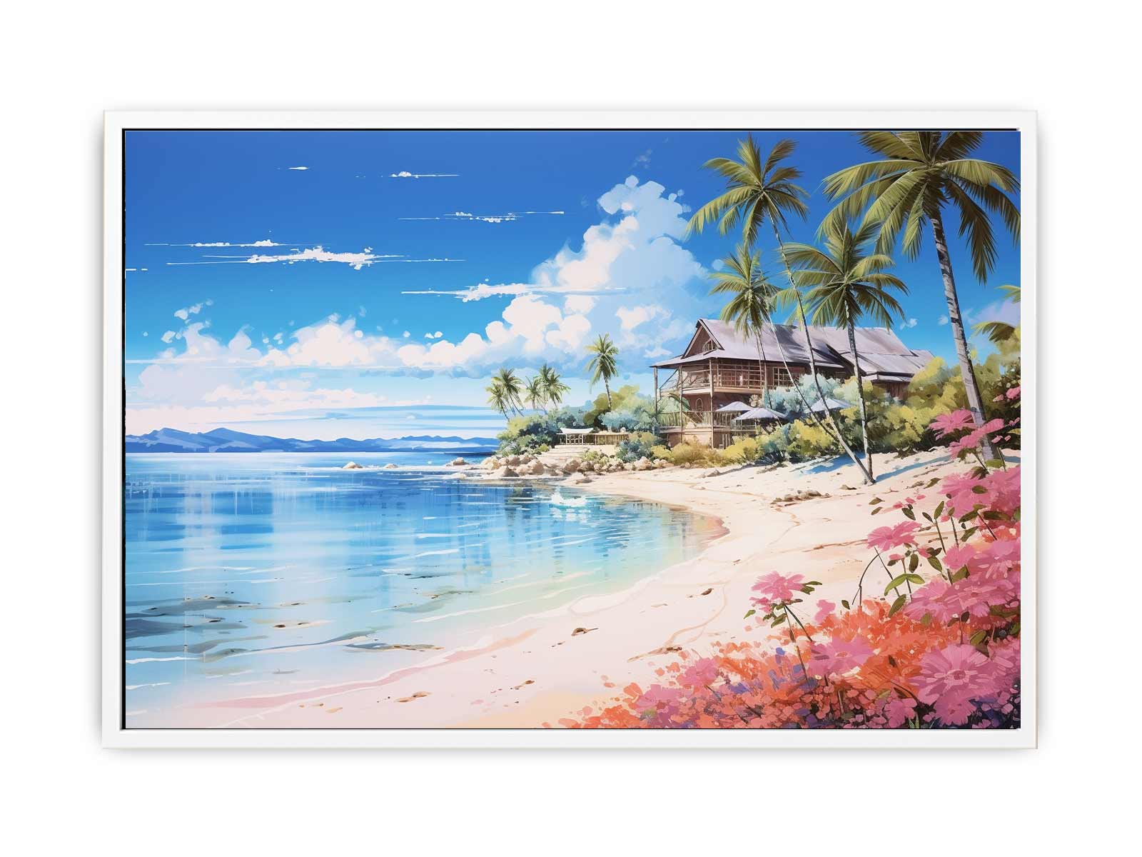 Beach Home Art Canvas Art Print-5