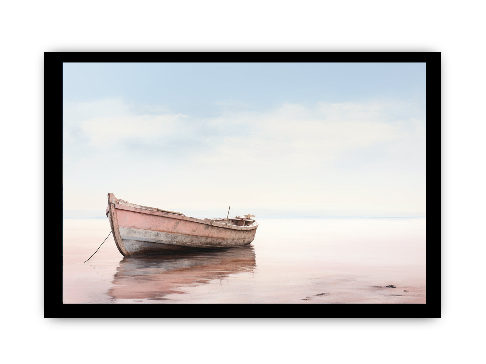 Lonely Boat Art Canvas Art Print-7