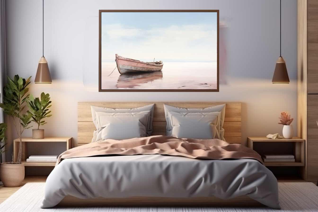 Lonely Boat Art Canvas Art Print-1