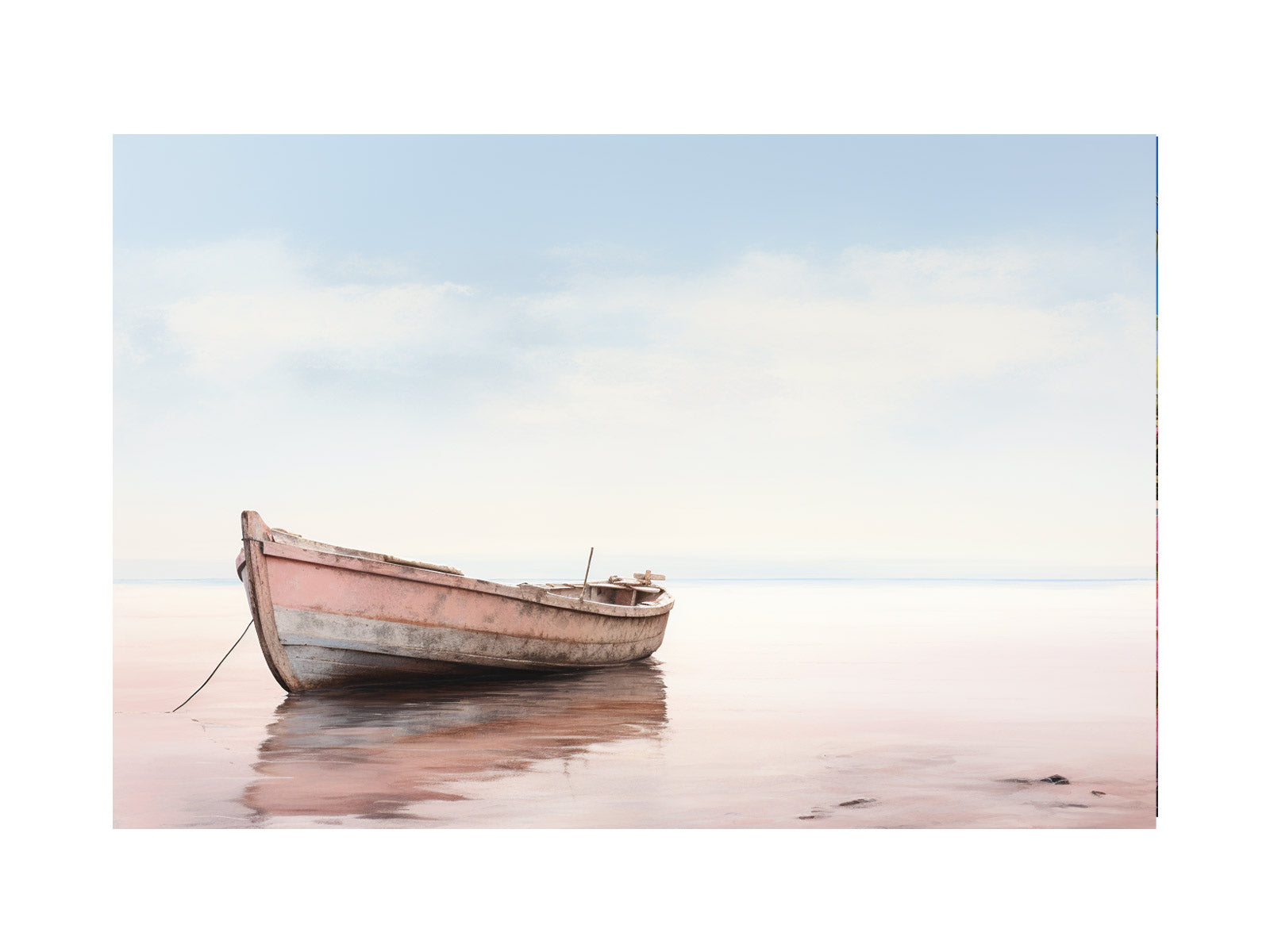Lonely Boat Art Canvas Art Print-0