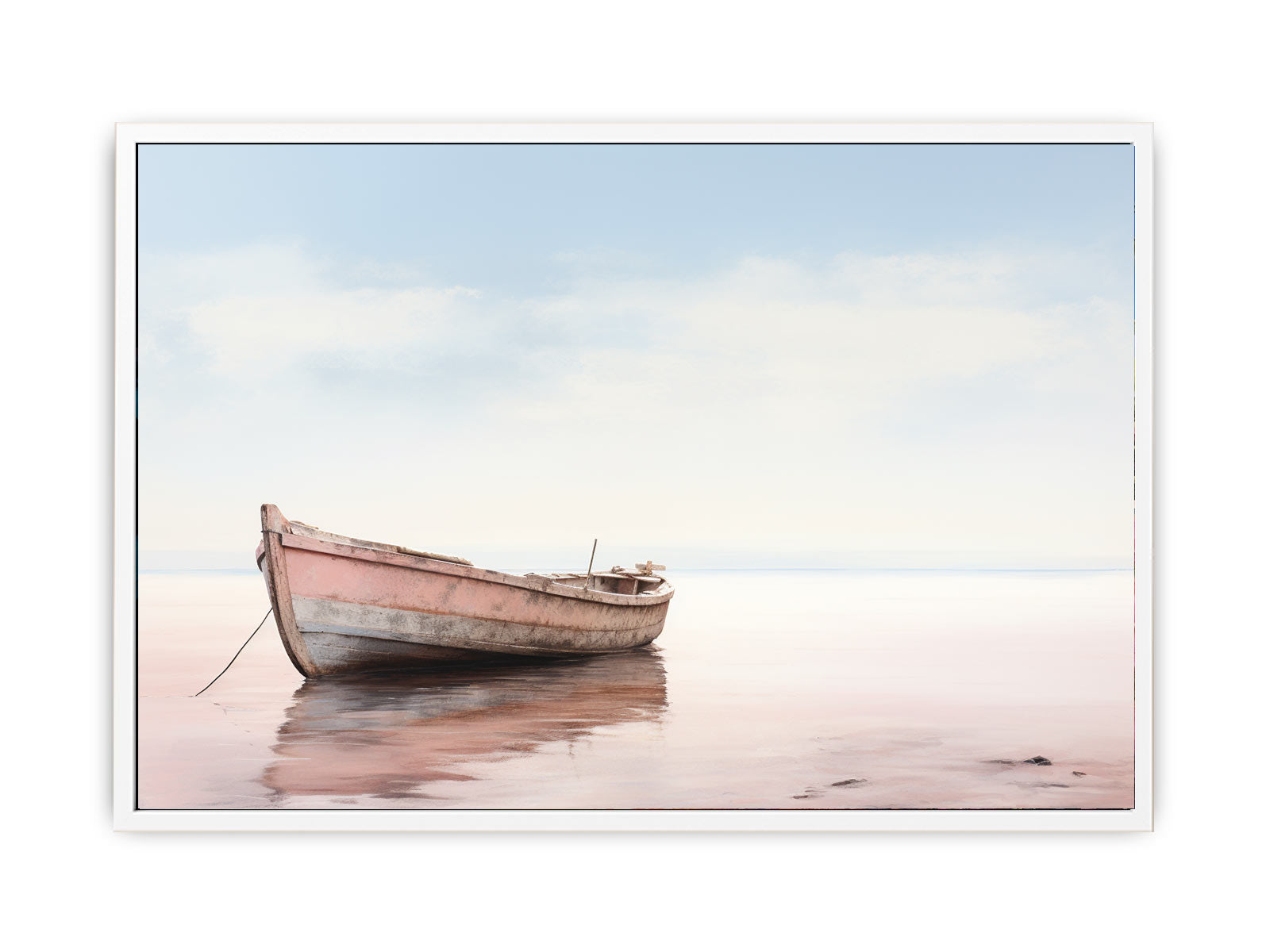 Lonely Boat Art Canvas Art Print-5