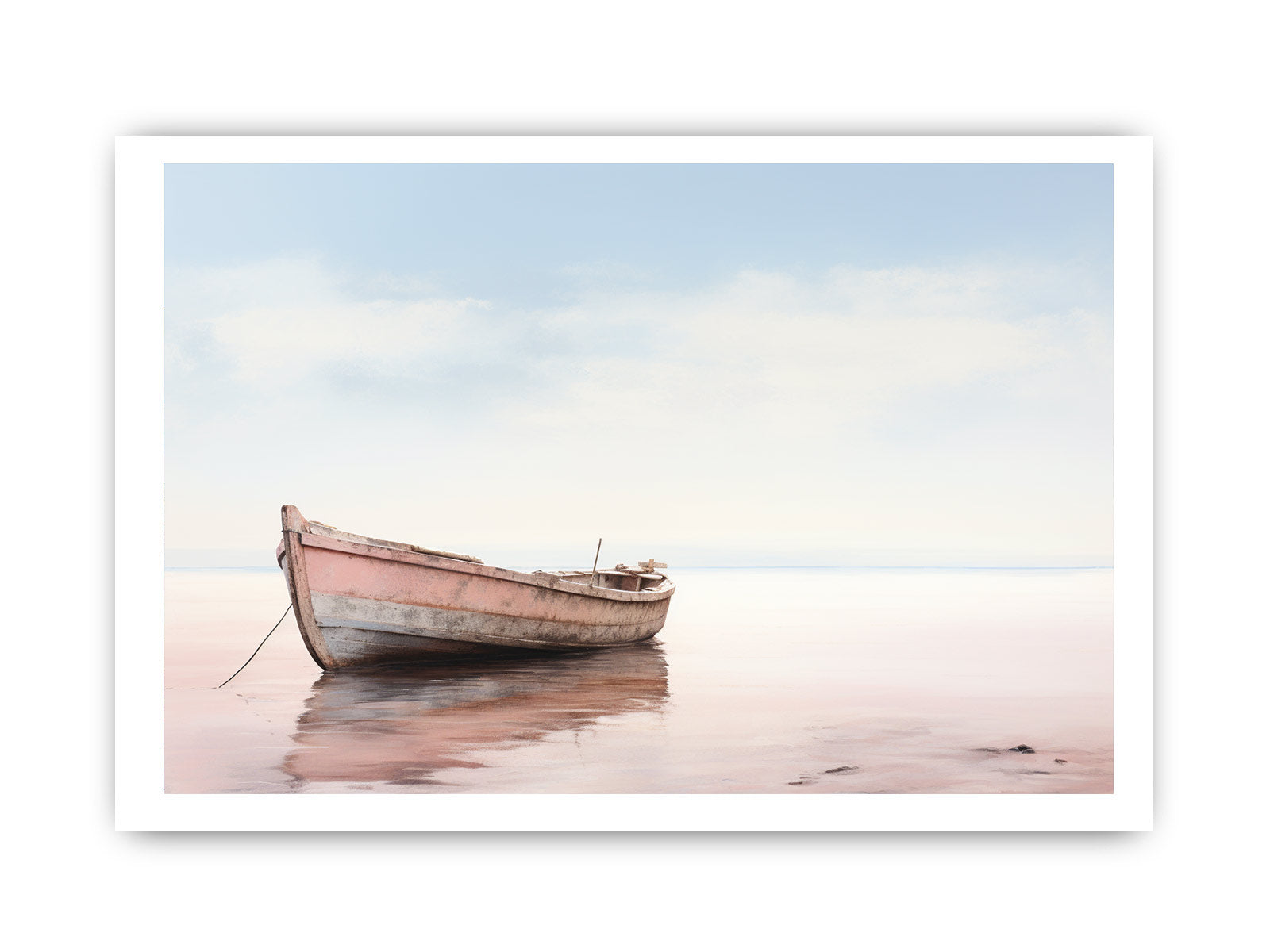Lonely Boat Art Canvas Art Print-8
