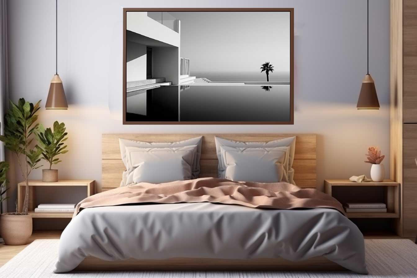 Calm Water Beach House Canvas Art Print-2