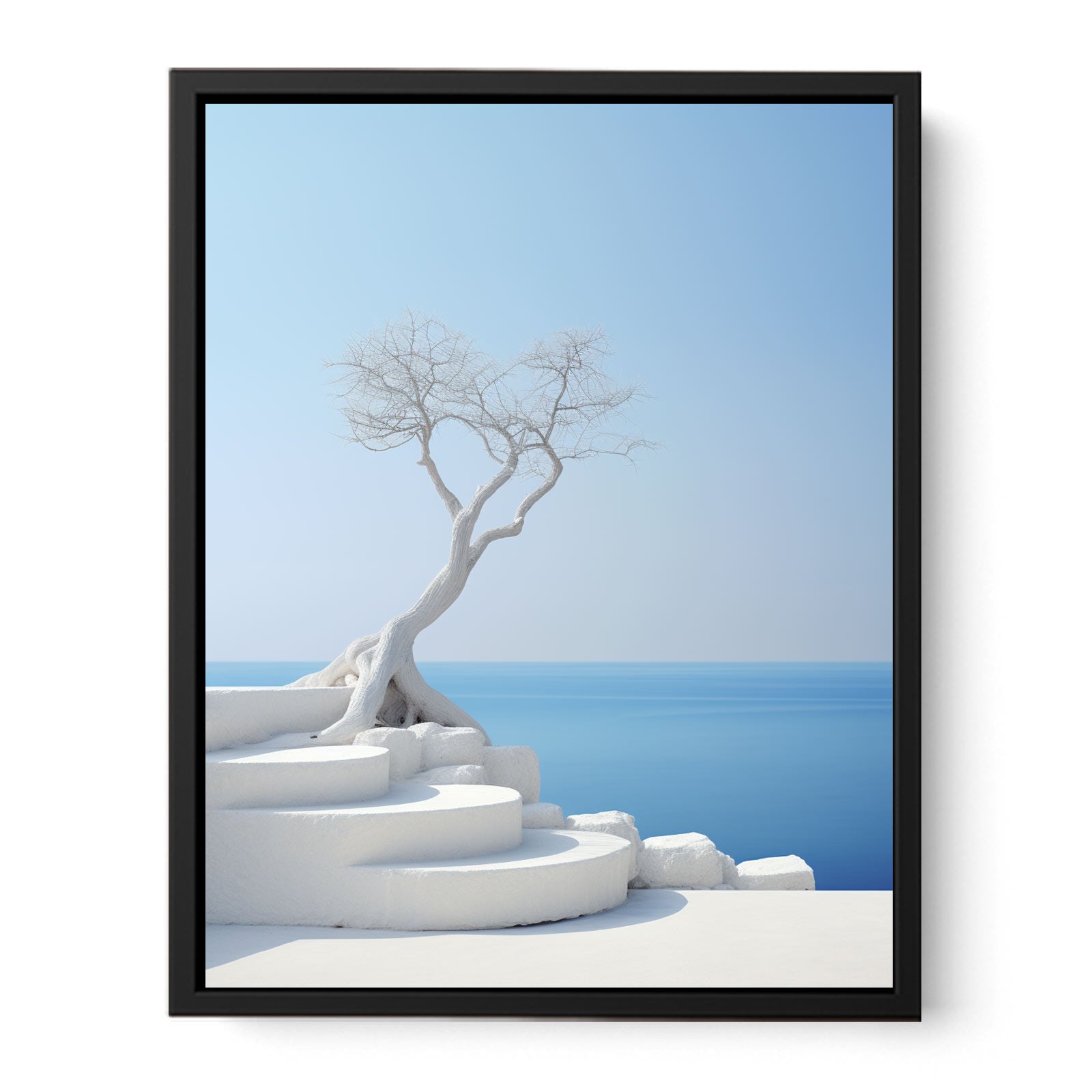 White Steps Print Canvas Art Print-4