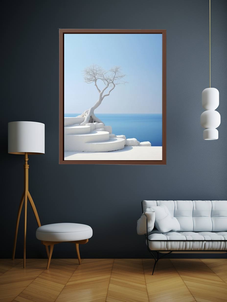 White Steps Print Canvas Art Print-1