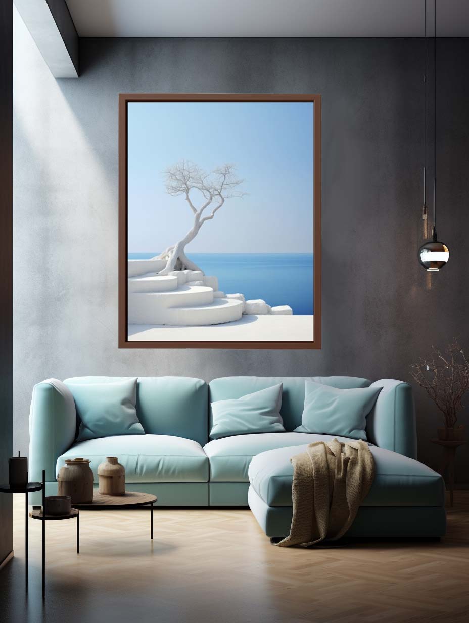 White Steps Print Canvas Art Print-2