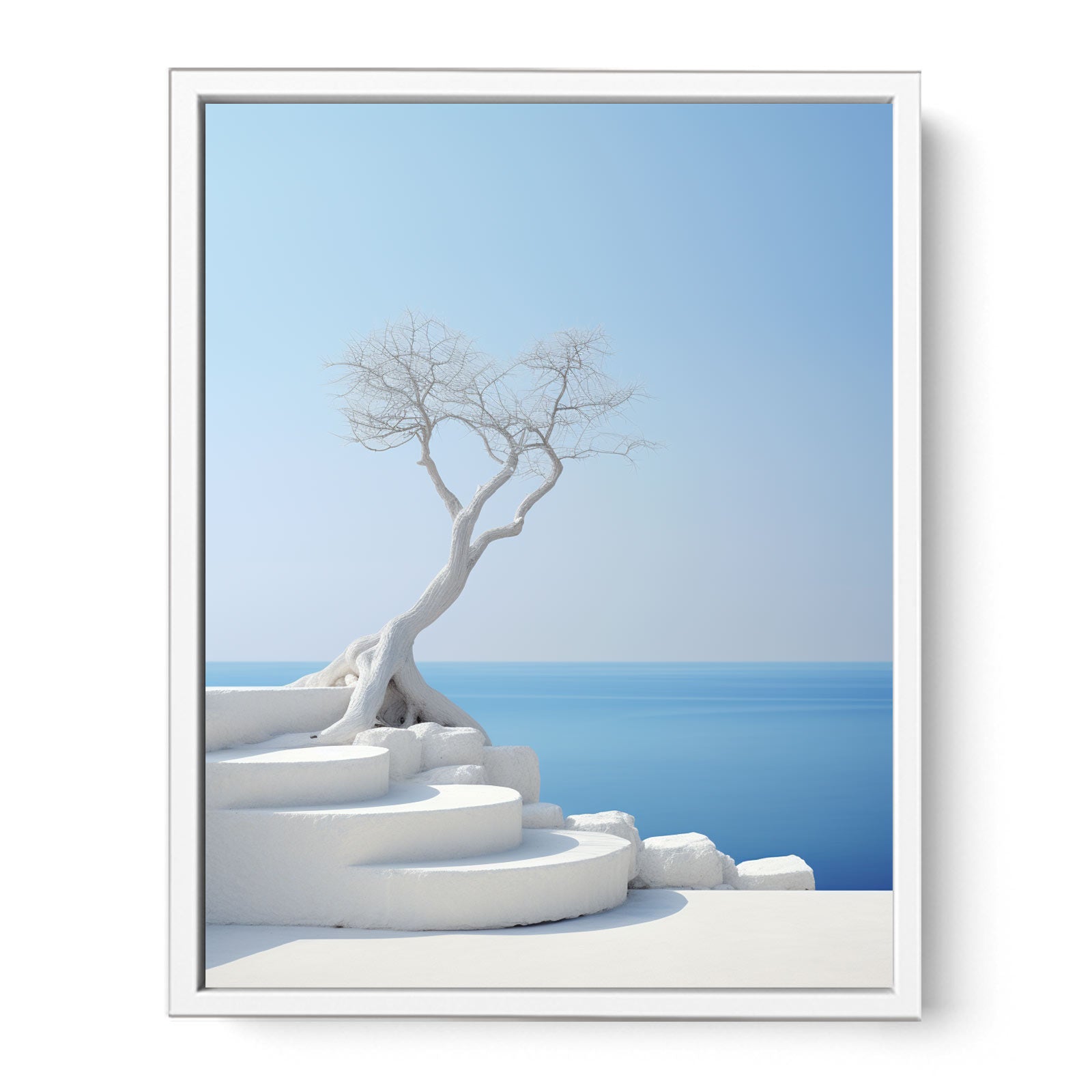 White Steps Print Canvas Art Print-5