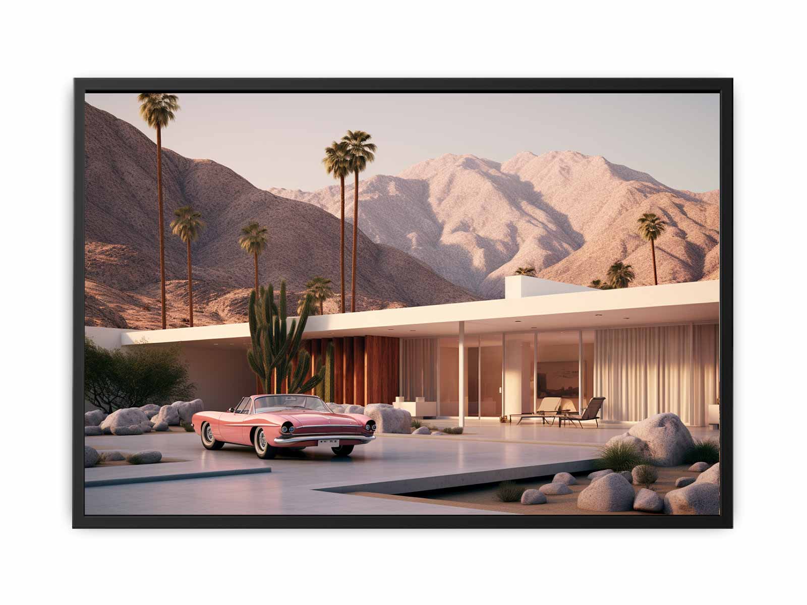 Mid Century House Canvas Art Print-4